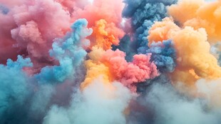 梦幻多彩烟雾云团景象