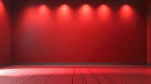 红色舞台灯光效果场景
