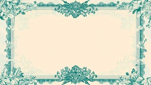 复古绿花纹边框装饰图