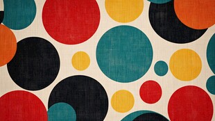 多彩圆点图案的创意布料