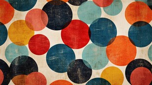 复古多彩圆点图案背景