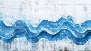 蓝波涂鸦墙面艺术纹理