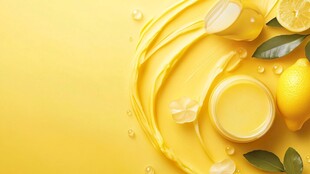 柠檬护肤用品清新展示