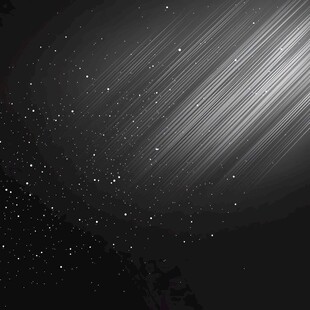 黑色背景下的流星光线效果
