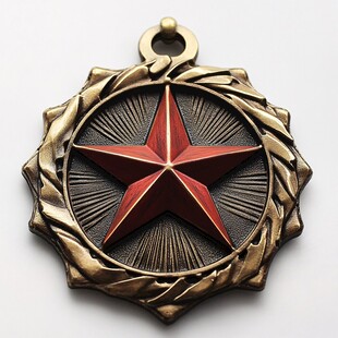 复古风格五角星荣誉勋章