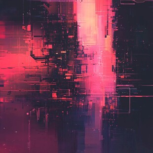 赛博朋克风数字抽象艺术画面