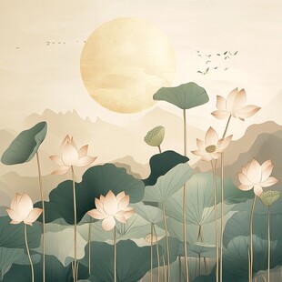 荷塘月色下的诗意美景