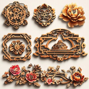 中式木雕装饰艺术作品展示