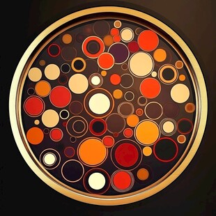 多彩圆圈圆形装饰艺术画