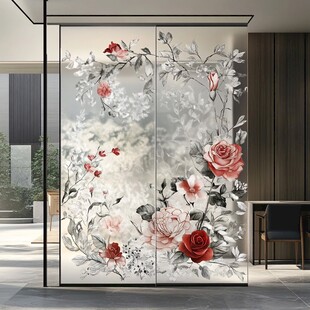 中式花卉屏风隔断装饰画