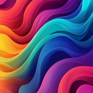 炫彩波浪动感抽象背景图