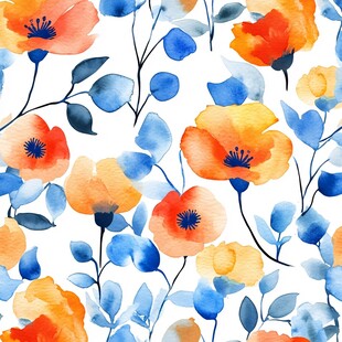 水彩花卉图案背景设计