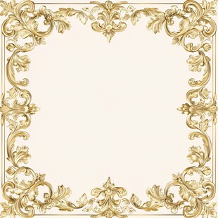 金色奢华花纹边框设计图