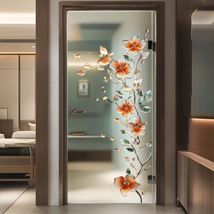 花卉装饰玻璃门 雅致家居风