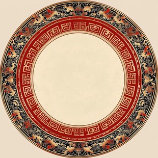 古典花纹装饰瓷盘图案
