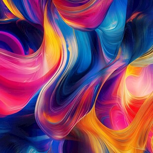 绚丽色彩流动抽象艺术图
