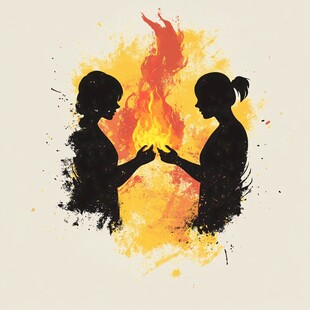 双影对立场中火焰显张力