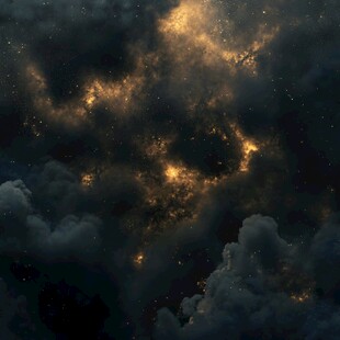 梦幻夜空下的绚烂星云