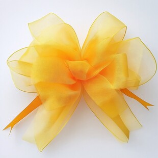 黄色轻盈绸带蝴蝶结