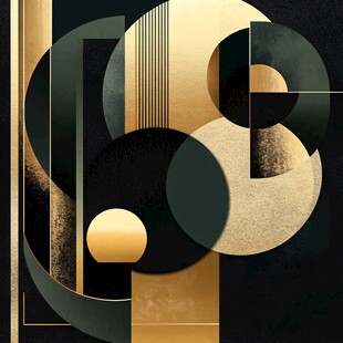 黑金几何抽象艺术装饰画