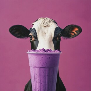 奶牛与紫色奶昔的奇妙组合