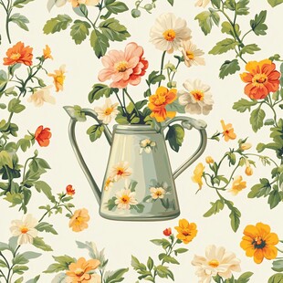 花瓶插花花卉背景图案