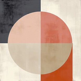 几何色块构成的抽象艺术画