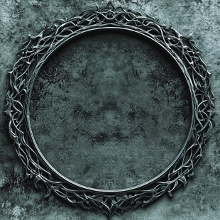 复古金属花纹圆形框架背景