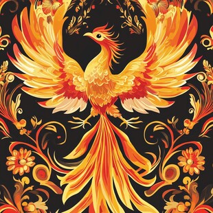 华丽凤凰 传统花纹装饰图案