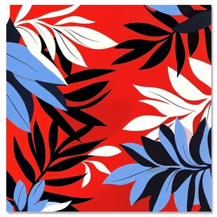 红色底叶形图案时尚纹理