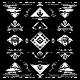 黑白几何部落风图案设计