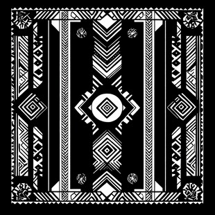 黑白几何民族风图案设计