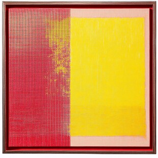 红黄双色抽象艺术画作