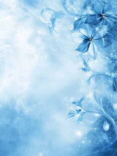 梦幻蓝调花卉背景图
