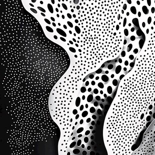 黑白波点抽象纹理图案