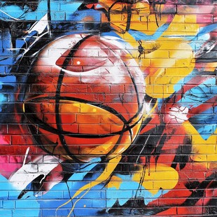篮球涂鸦 墙面的艺术魅力