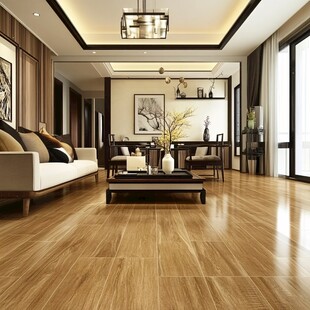 现代中式风格客厅木地板展示