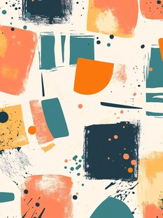 抽象几何多彩艺术图案