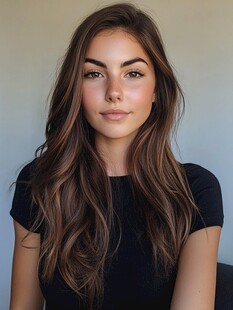 长发美女的优雅魅力瞬间