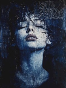 闭眼沉思的神秘女性