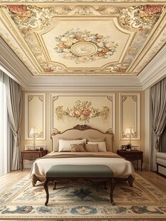 欧式奢华卧室天花板艺术