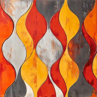 抽象波纹多彩艺术画作