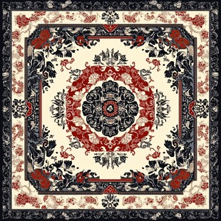 复古花卉图案方形装饰纹样