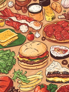 多彩美食插画大集合