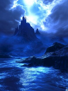 魔幻蓝调下的神秘城堡