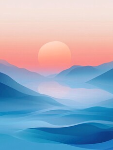 日出群山间梦幻风光