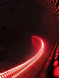 红色光影隧道科技感画面