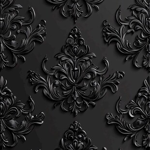 黑色立体欧式花纹背景图