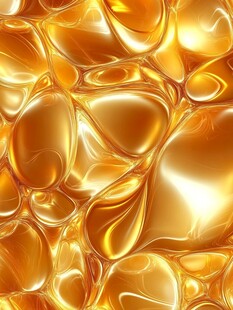 金色液态纹理抽象背景图