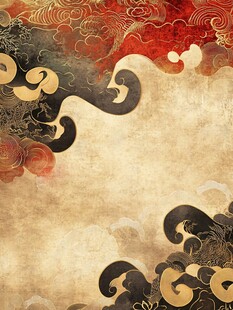 中式古风云纹背景图案
